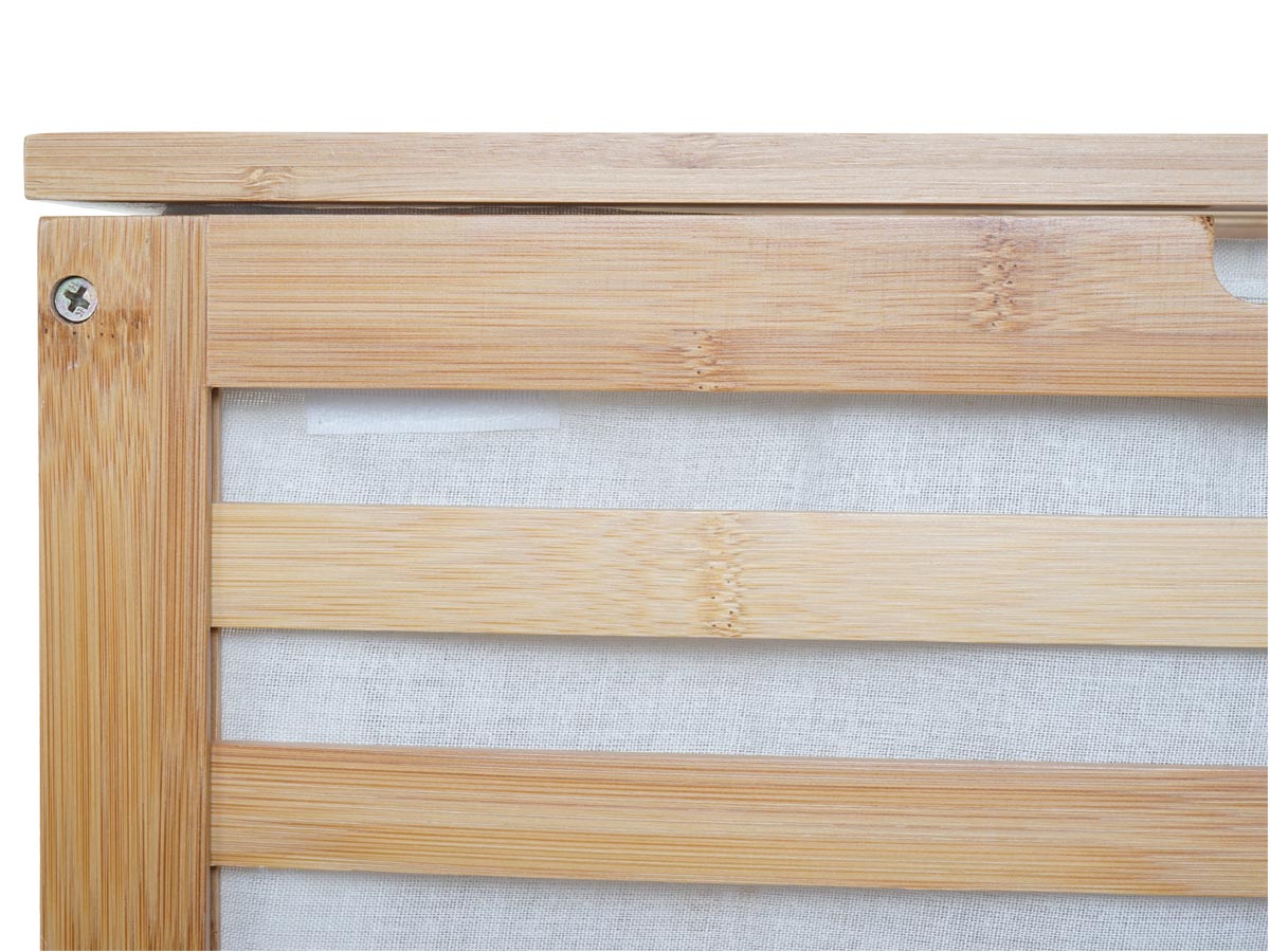 Wäschekorb MCW-B92, Laundry Wäschetruhe Wäschebox Wäschesammler Wäschebehälter Wäschetonne, Bambus 61x51x31cm 65l