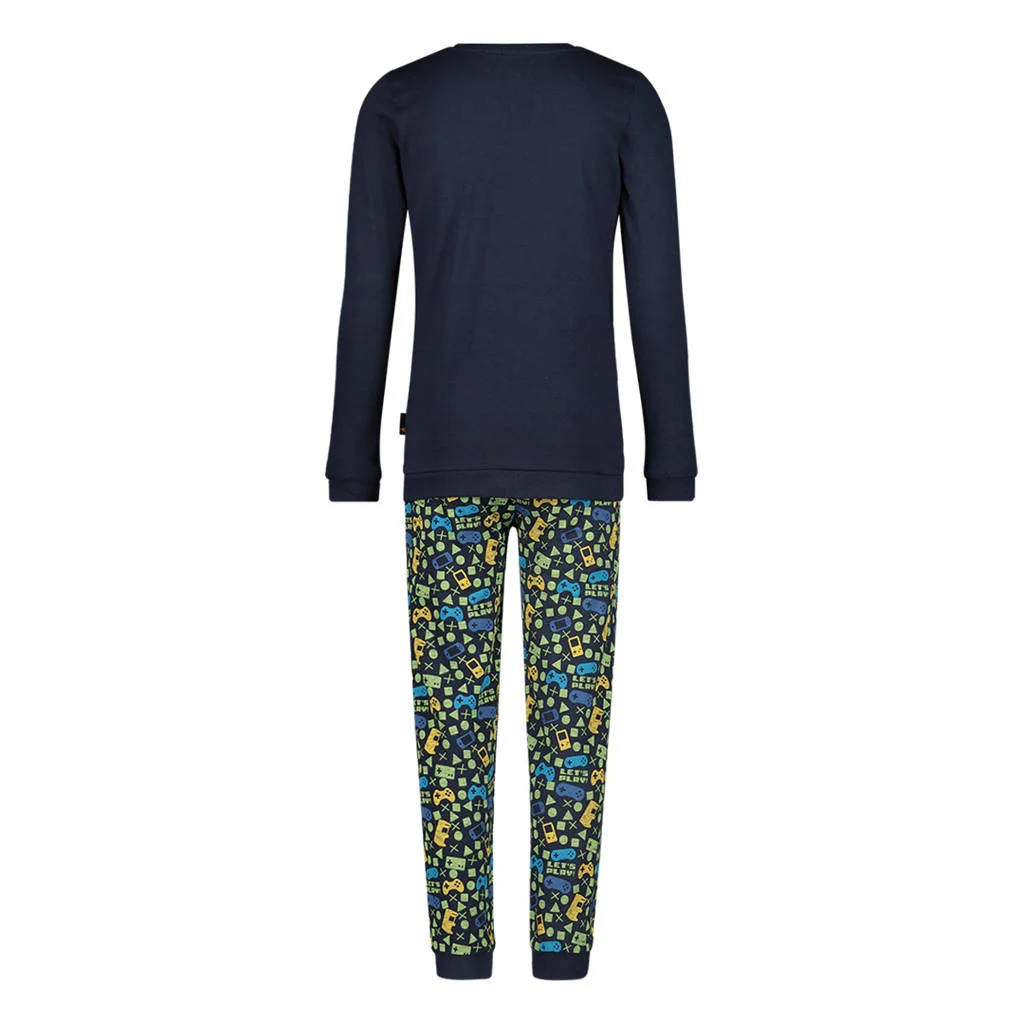 Orange Stars pyjama met printopdruk marine
