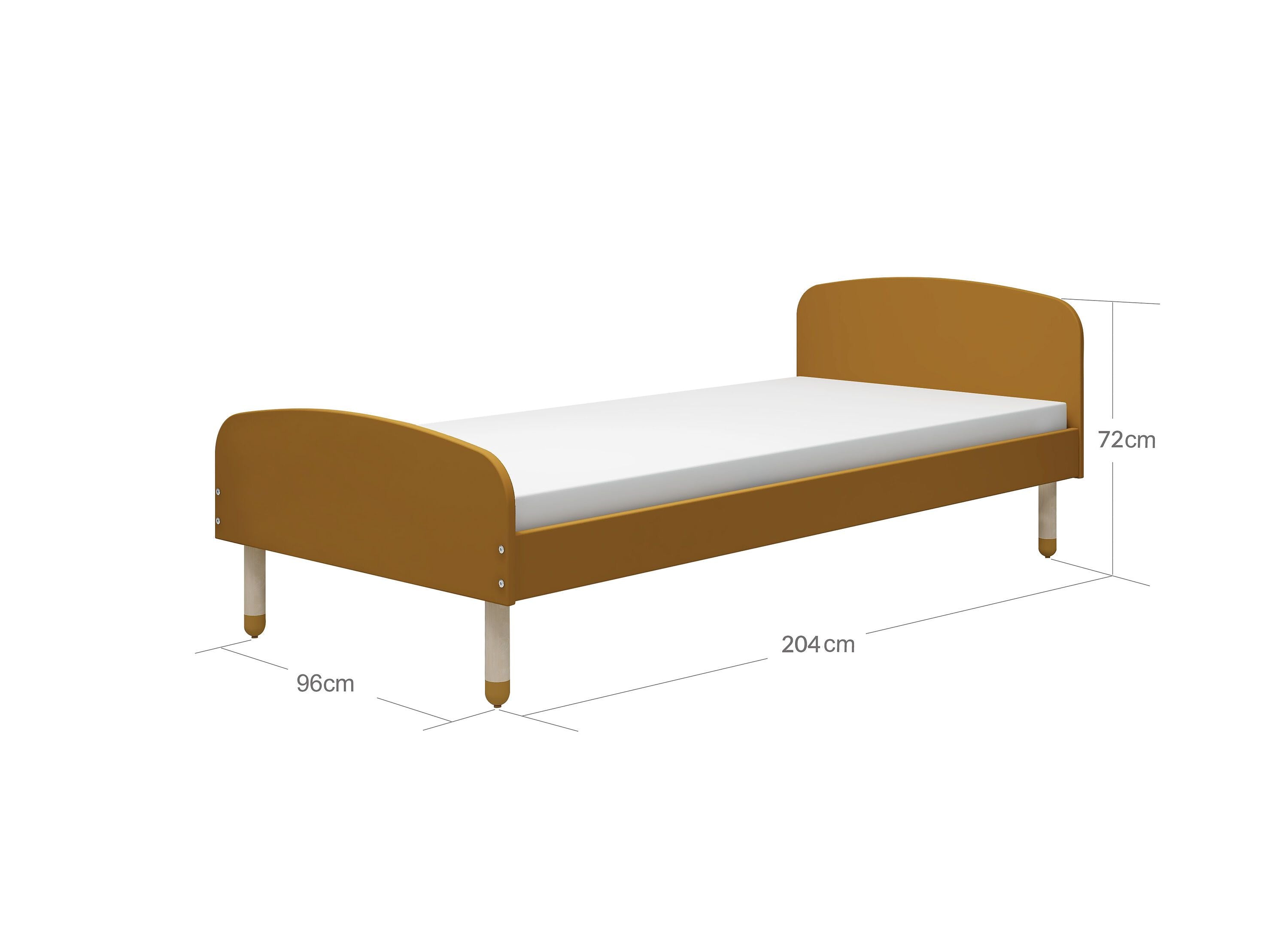 DOTS Einzelbett 90x190,gelb - Gelb / B: 90.0 cm x T: 190.0 cm x H: 72.0 cm