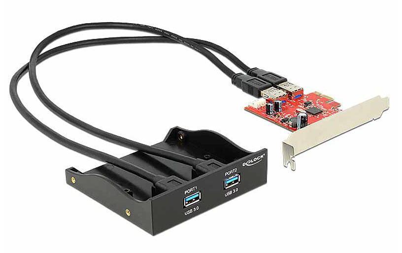 Front Panel 61775 USB 3.0 - 2 Port inkl. PCI-E KarteErweitern Sie Ihr System um zwei USB 3.0 Ports