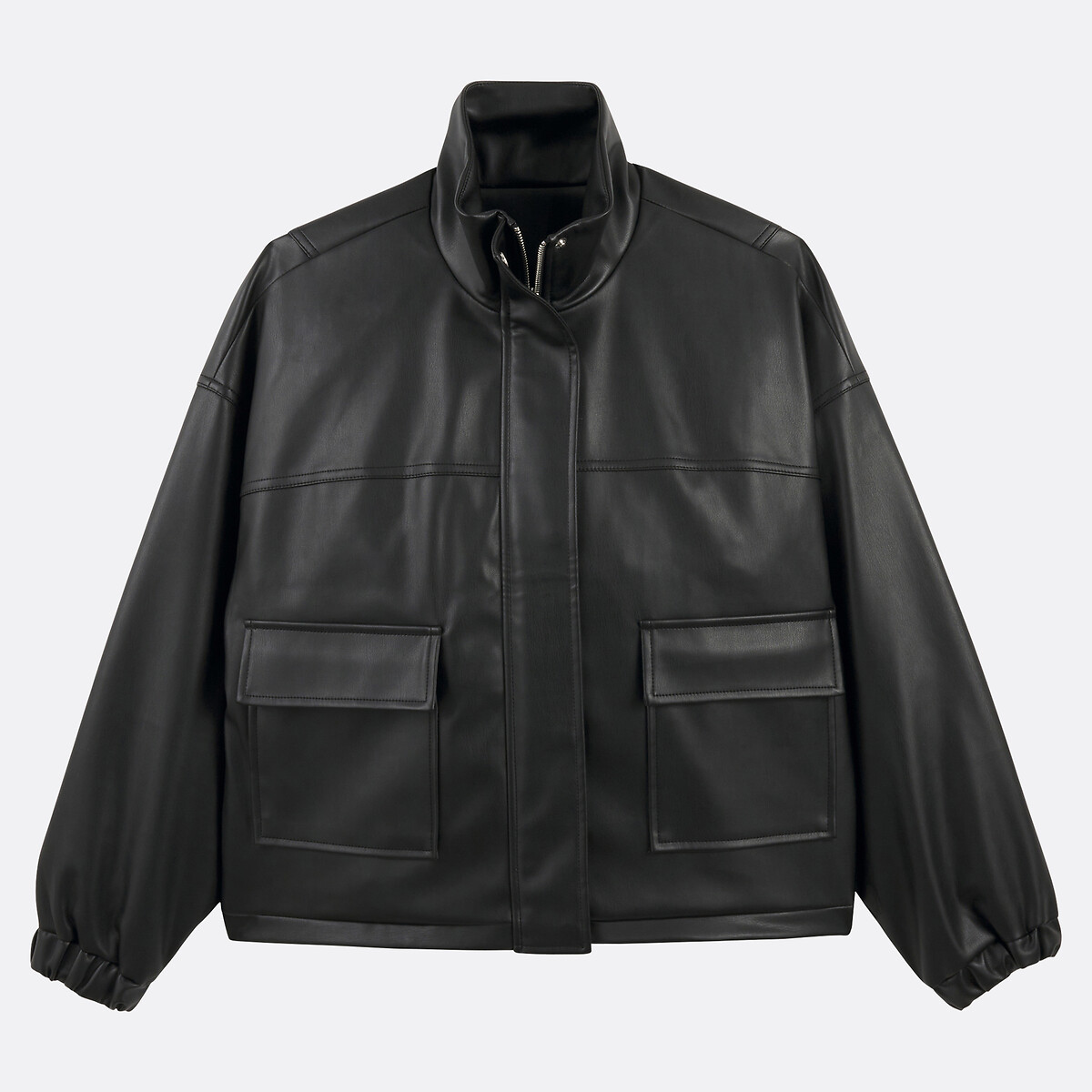 LA REDOUTE COLLECTIONS<br>Jaqueta curta de couro sintético com zíper