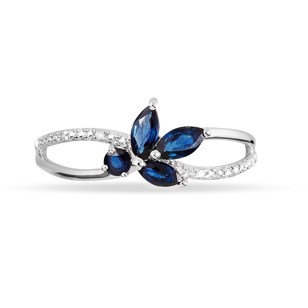 Bague Lupe Or Blanc Saphir Et Diamant