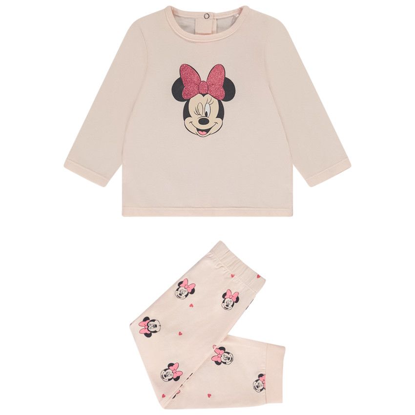 Set pyjama en jersey Minnie Disney pour bébé fille - Rose