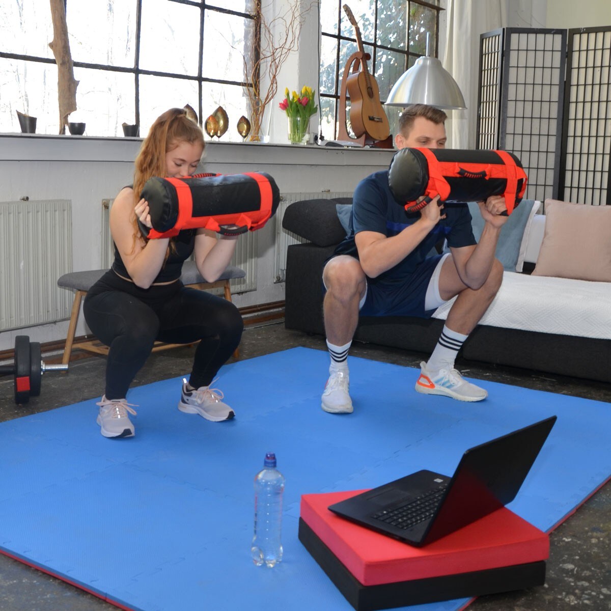 20kg Profi Power Bag mit 4 Wasserdichten Kettlebell Gewichten 6 Griffe Sandbag