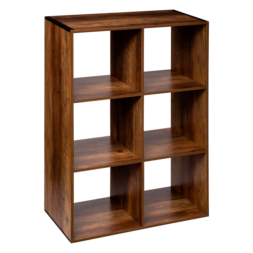 Etagère 6 cases Mix'n Modul bois foncé 67.5x101x32cm