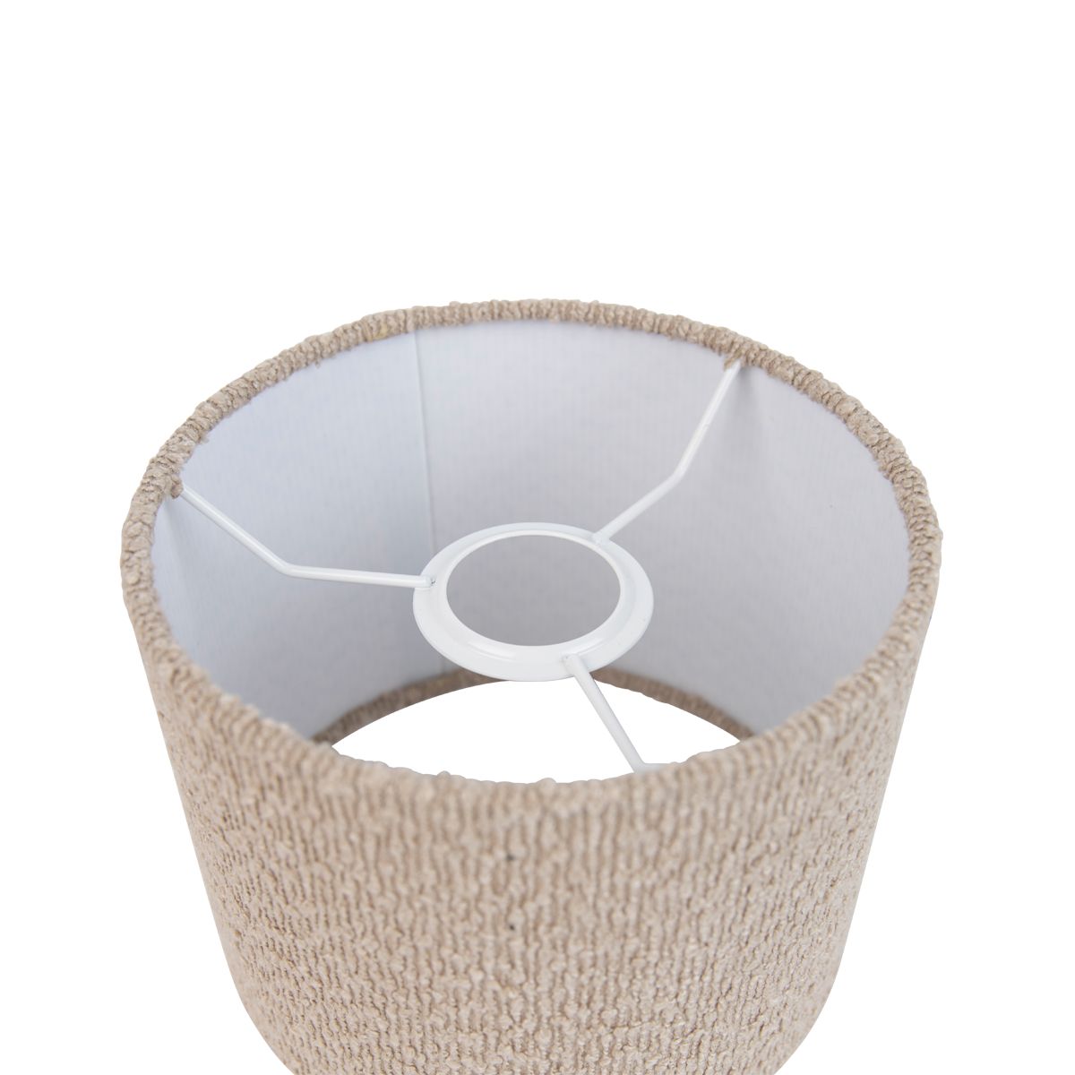 Stoffen lampenkap beige met teddy stof 18/18/14
