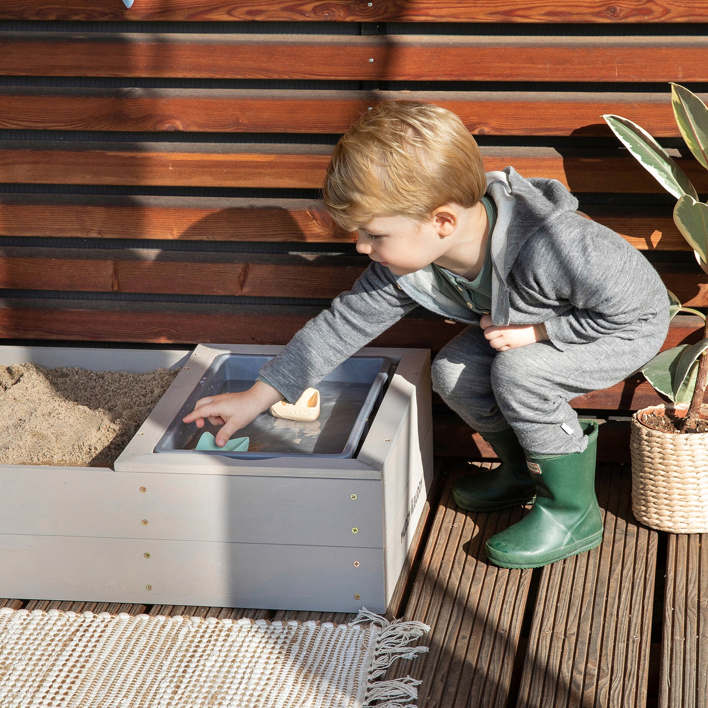 MUDDY BUDDY® Sandkasten Space Saver warmgrau