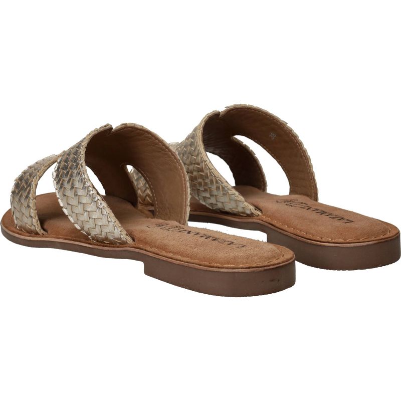Lazamani Puck Woven Slippers Goud Dames