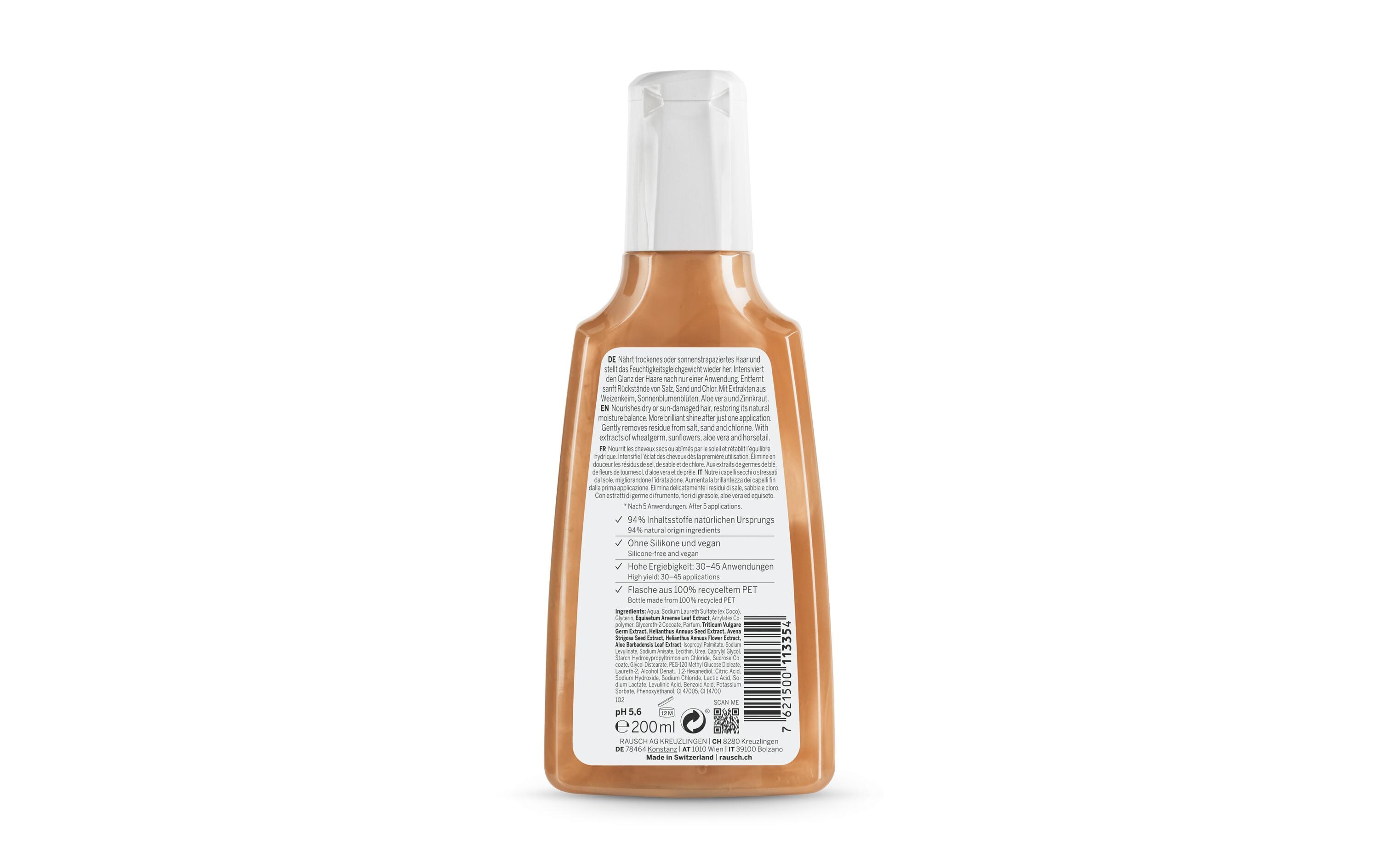 Shampoo Weizenkeim After-Sun 200 mlHaarshampoo für Reparatur von trockenem und sonnenstrapaziertem Haar