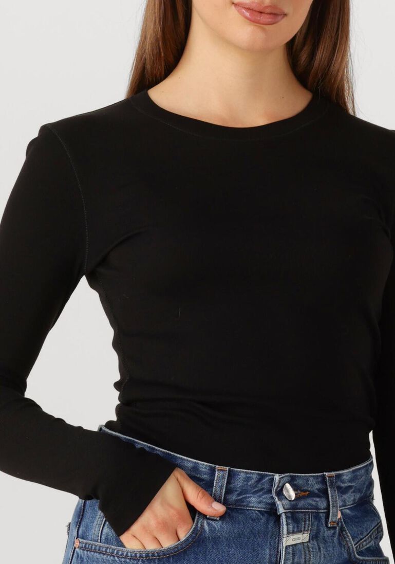 zwarte closed top crewneck long sleeve