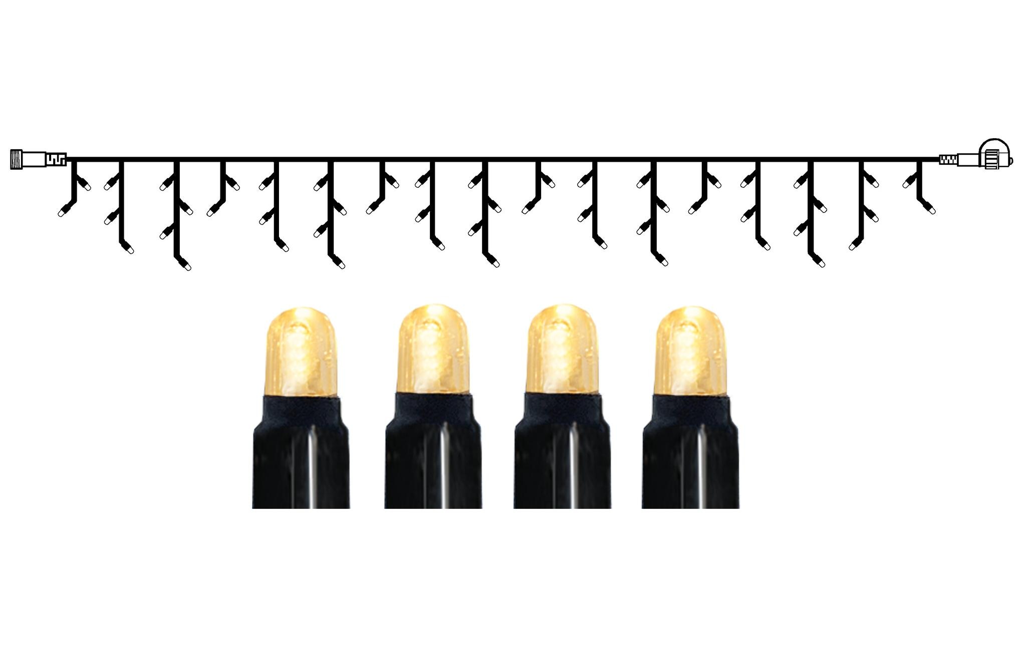 System LED Extra Icicle, Schwarz / Warmweiss, 300 x 40 cmLED-Lichterkette
