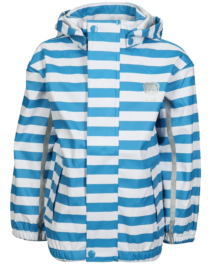 Regenjacke STRIPES ALLOVER mit abnehmbarer Kapuze in blau/weiß