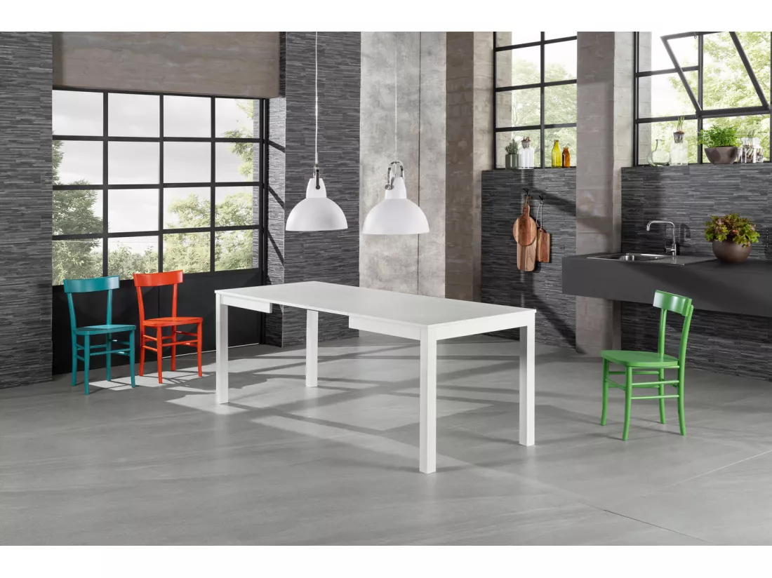 Traffic Table Extensible (130/210 x 80 cm) en Mélamine Blanc