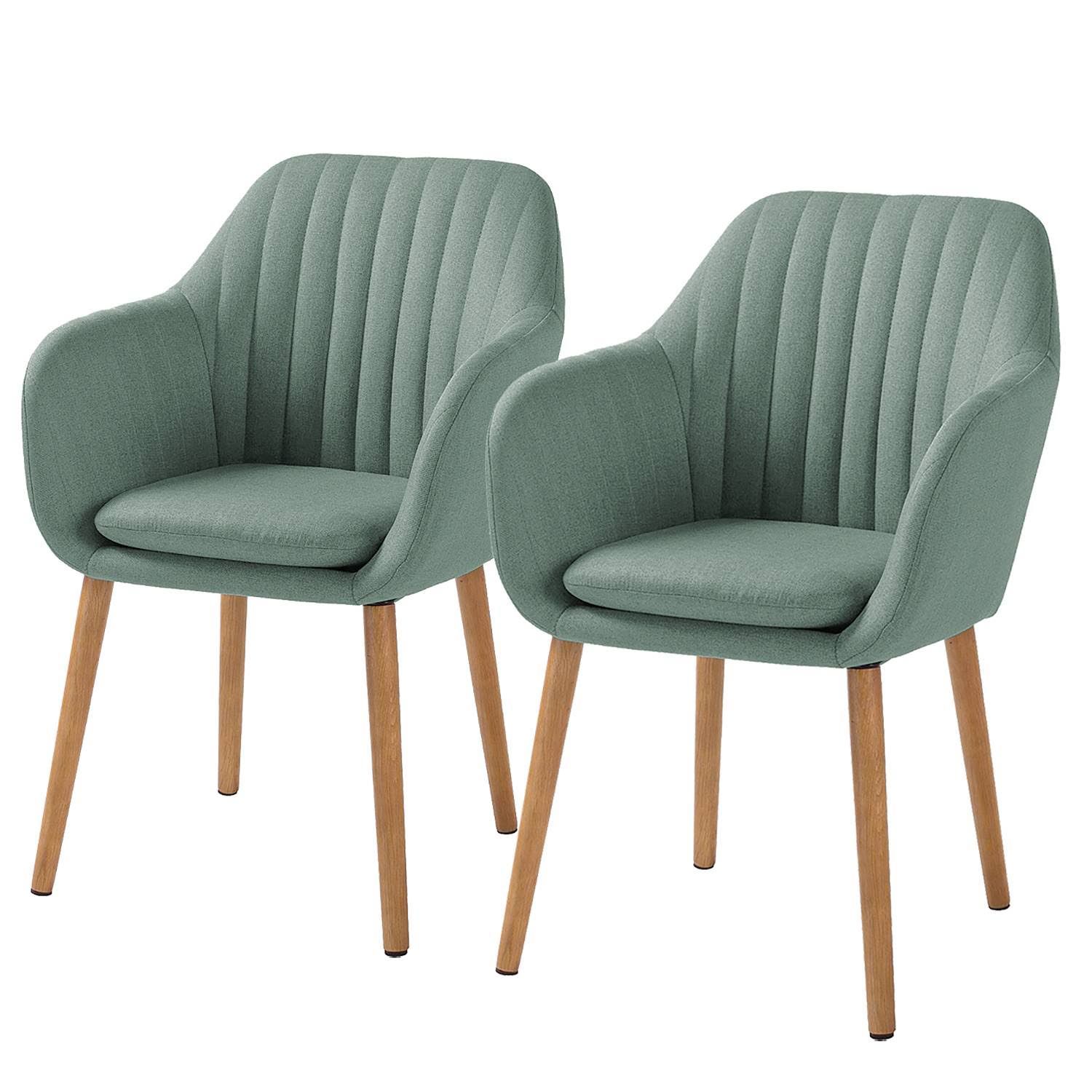 Mørteens Armlehnenstuhl TILANDA Typ A 57 x 83 x 61cm Webstoff Cors: Mintgrau Grün/Mintgrau 2er Set