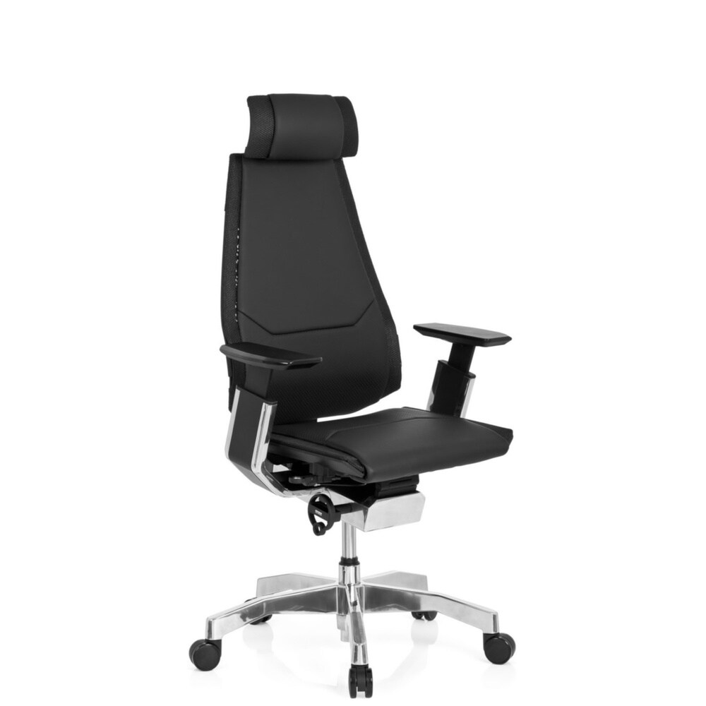 High End Bürostuhl GENIDIA PRO Leder mit Armlehnen hjh OFFICE