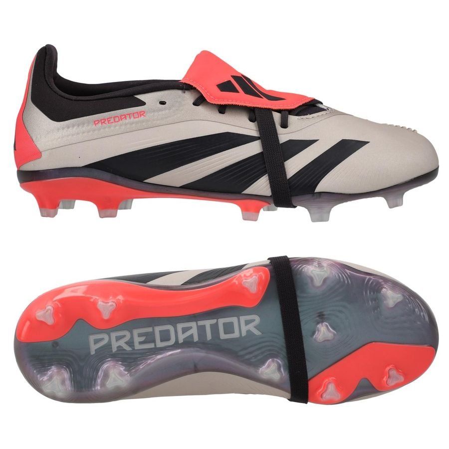 adidas Predator Elite Fold-over Tongue FG Vivid Horizon - Argenté/Aurora Black/Turbo Enfant