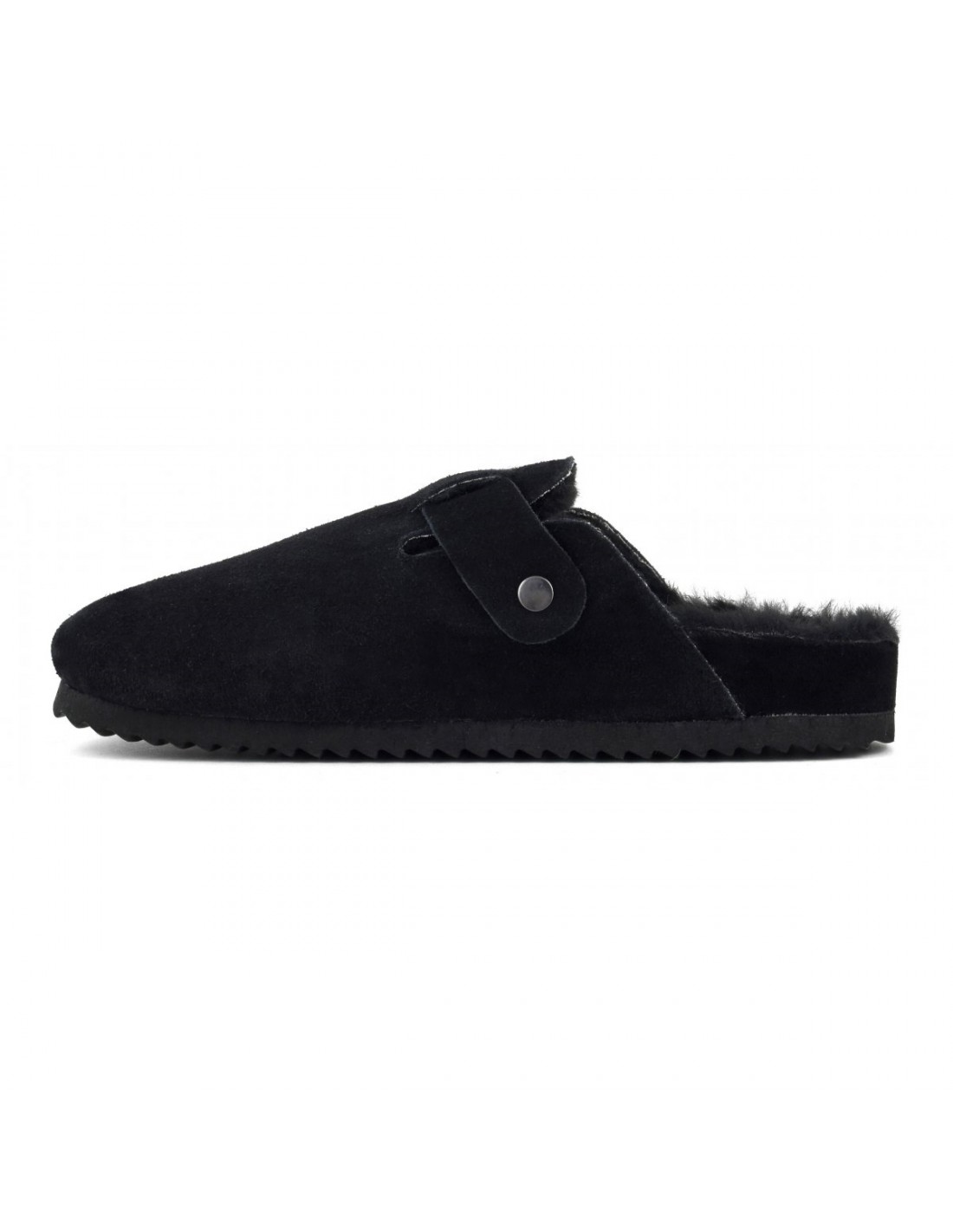 colors of california Sabots femme noir suede furry bio closed toe