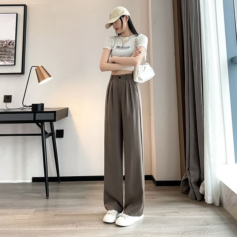 Yupina - Wijde pantalon met hoge taille