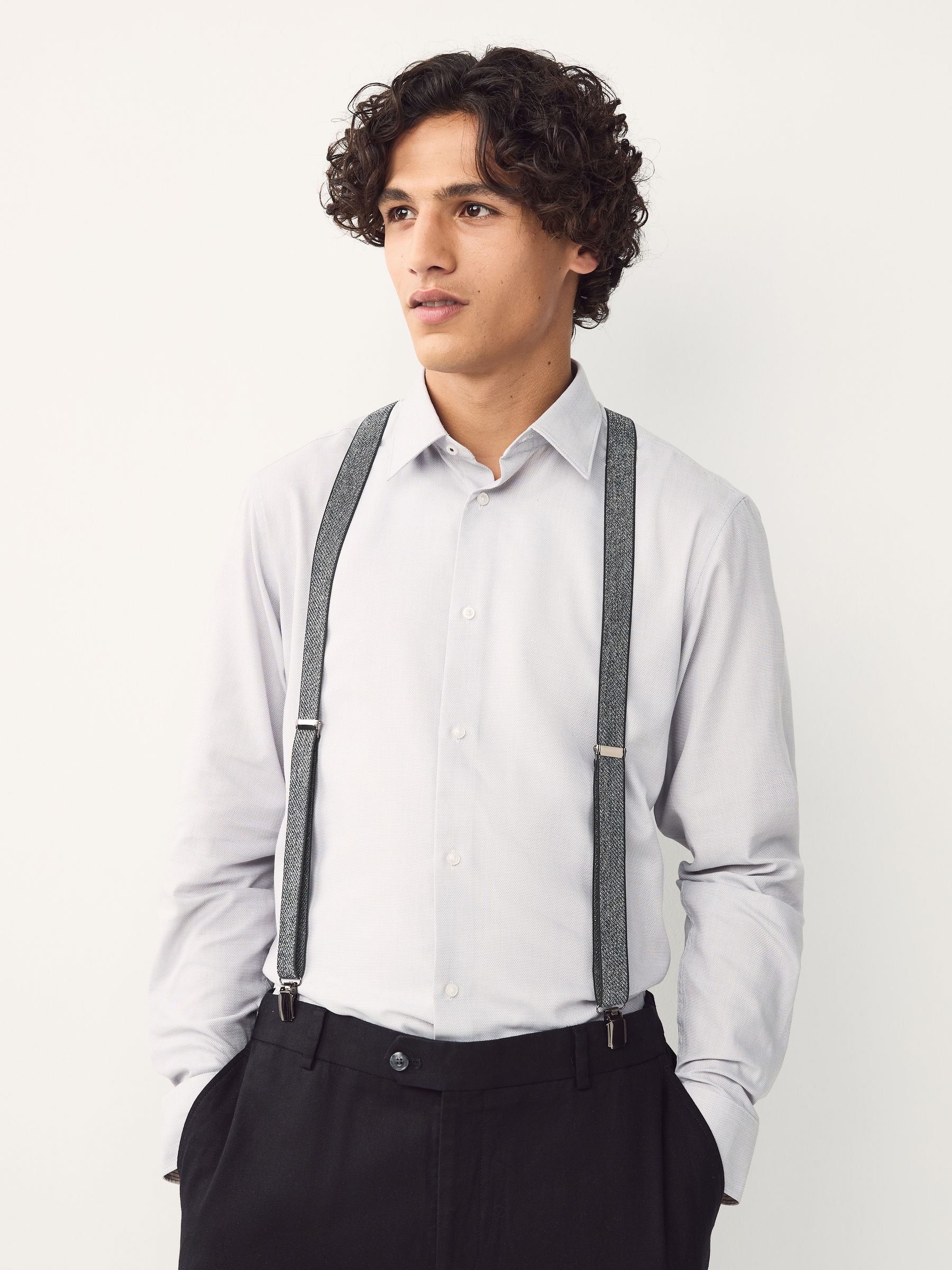 Zilver - Slim Glitter Braces