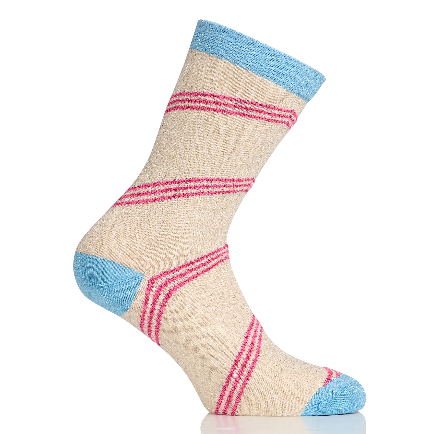 COLA JET - Chaussettes rayée en coton mélangé | Beige