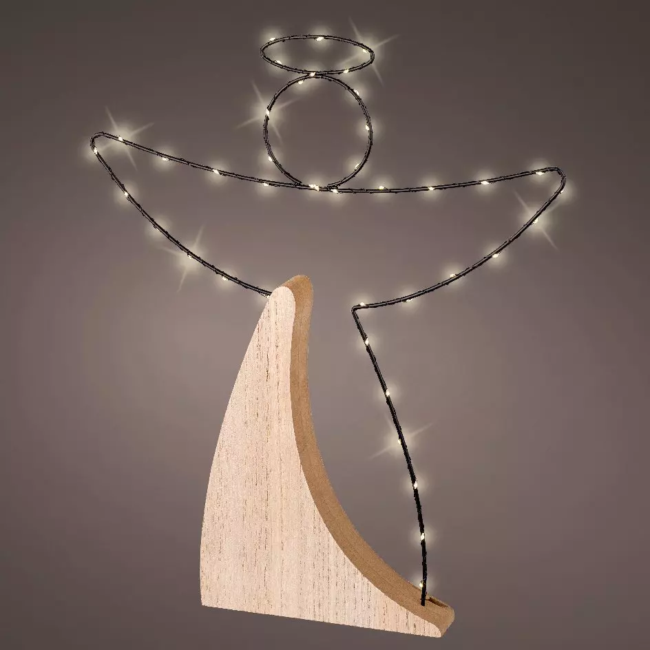Ange lumineux à piles 40 LED (H47 cm) Alpina Blanc chaud
