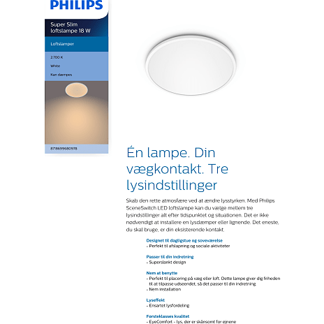Philips SceneSwitch loftlampe - hvid