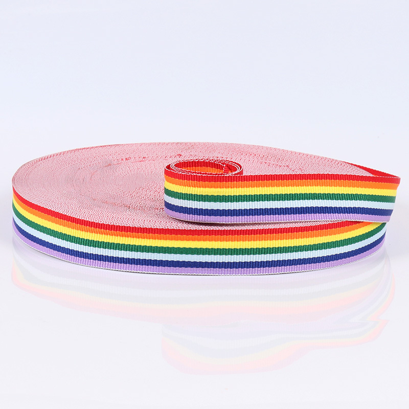 (6cmx45m) Baumwoll Band DIY Mercerie Gurt zum Basteln / Nähen - Regenbogen