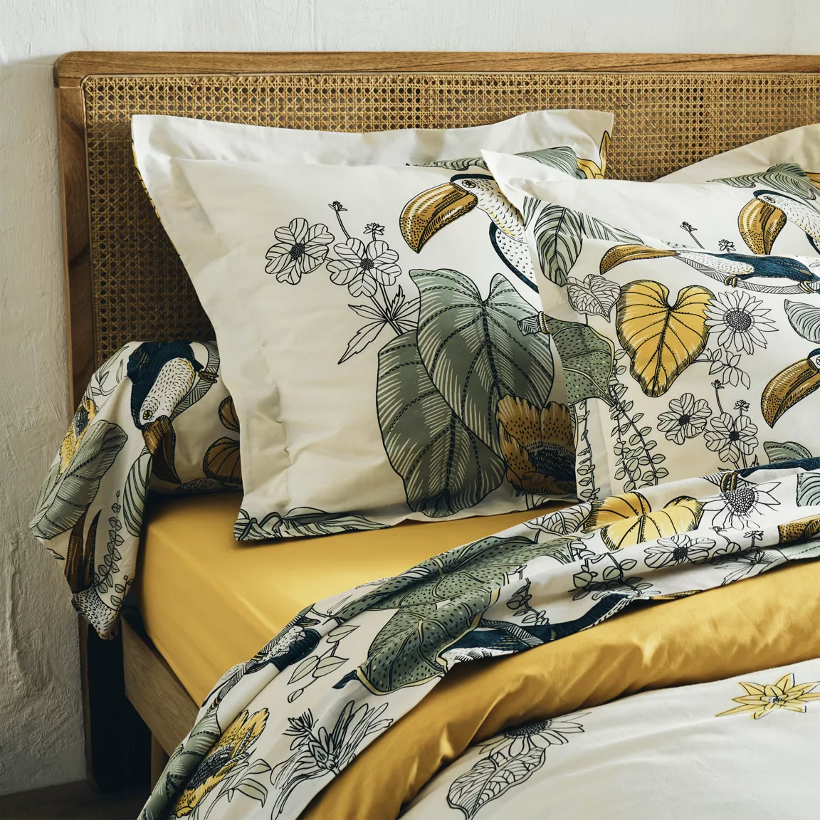 Housse de couette coton lavé (280 x 240 cm) Toco Verte