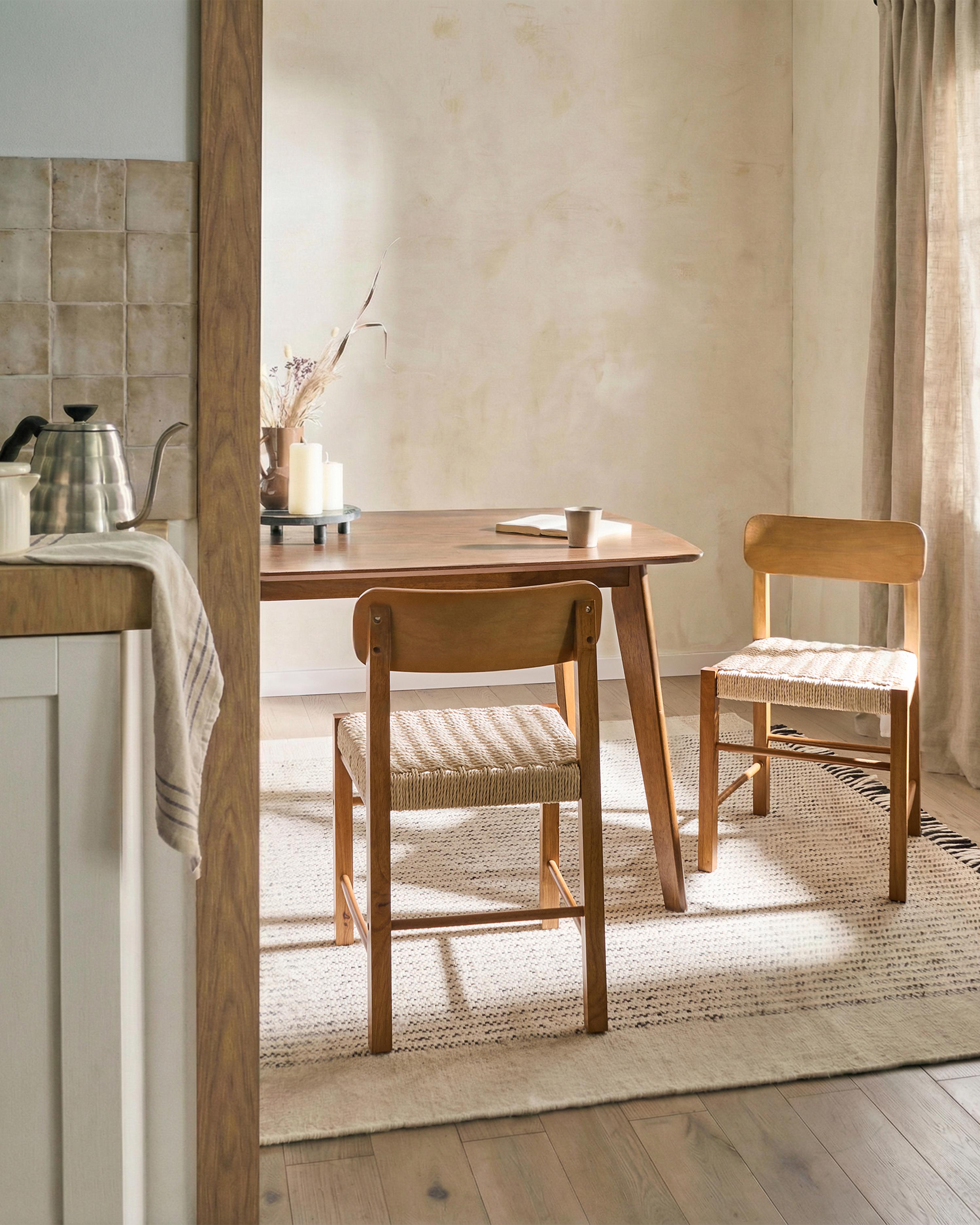 Set van 2 eetkamerstoelen ALLOS Hout Bruin