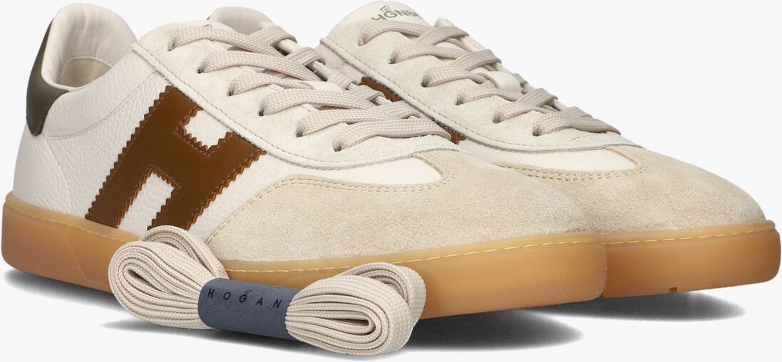 beige hogan lage sneakers cool allacciato h