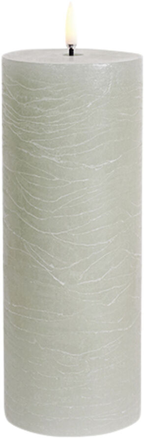 Uyuni LED pillar candle, Dusty green, Rustic, 7,8x20 cm