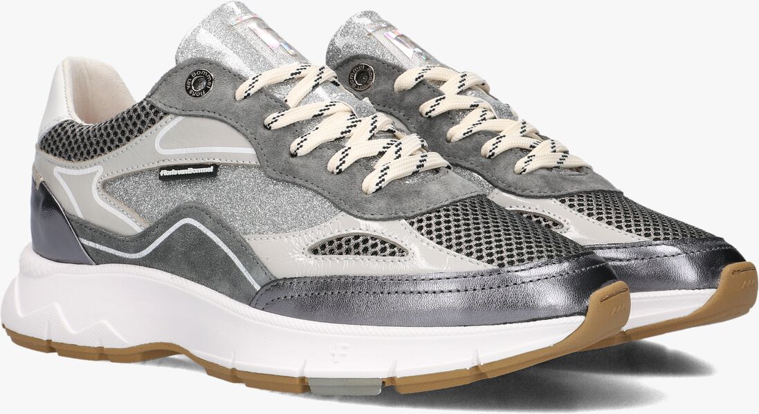 zilverkleurig floris van bommel lage sneakers sfw-10101