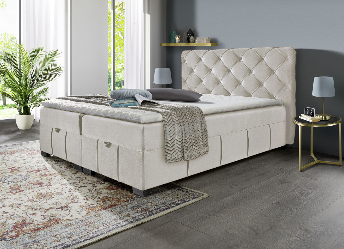Boxspringbett mit Kaltschaumtopper