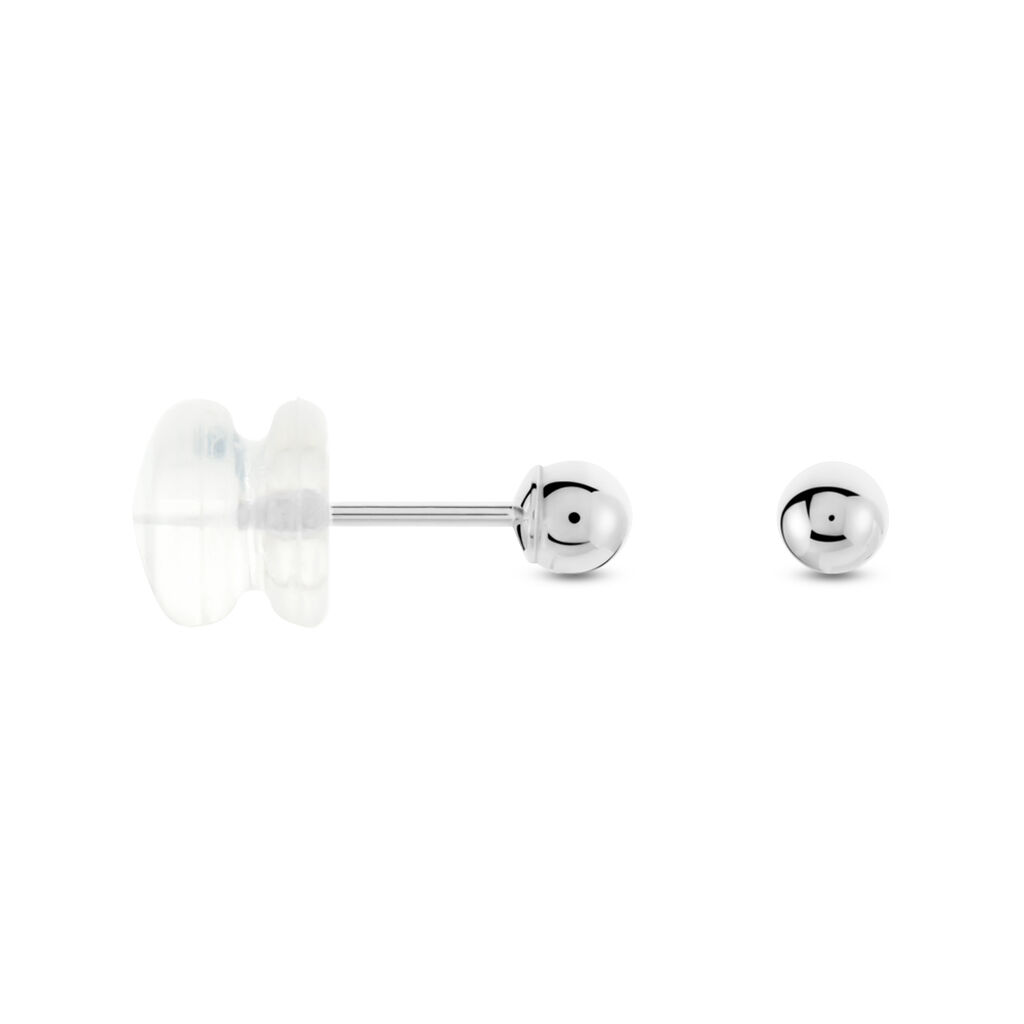 Boucles D'oreilles Puces Or Blanc Fidelia