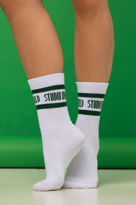 Statement Socken, gerippt, Logo