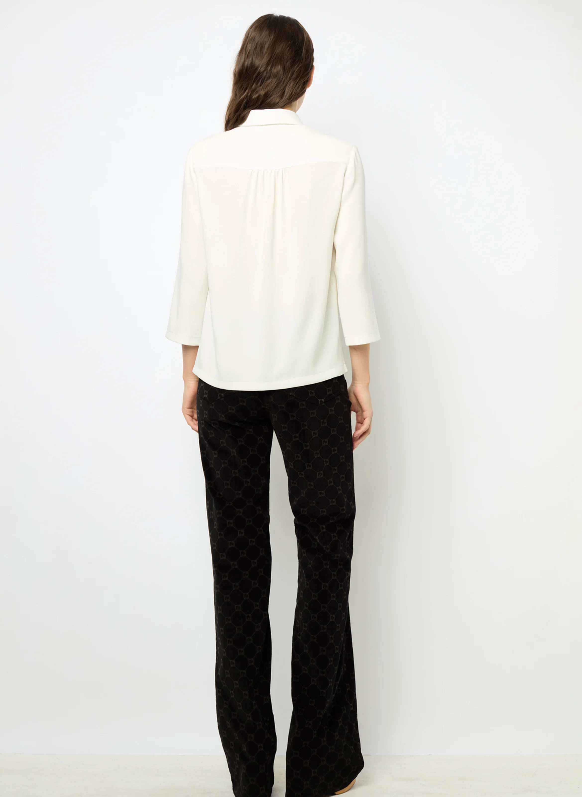 BRANDA - Blouse col chemise| Blanc