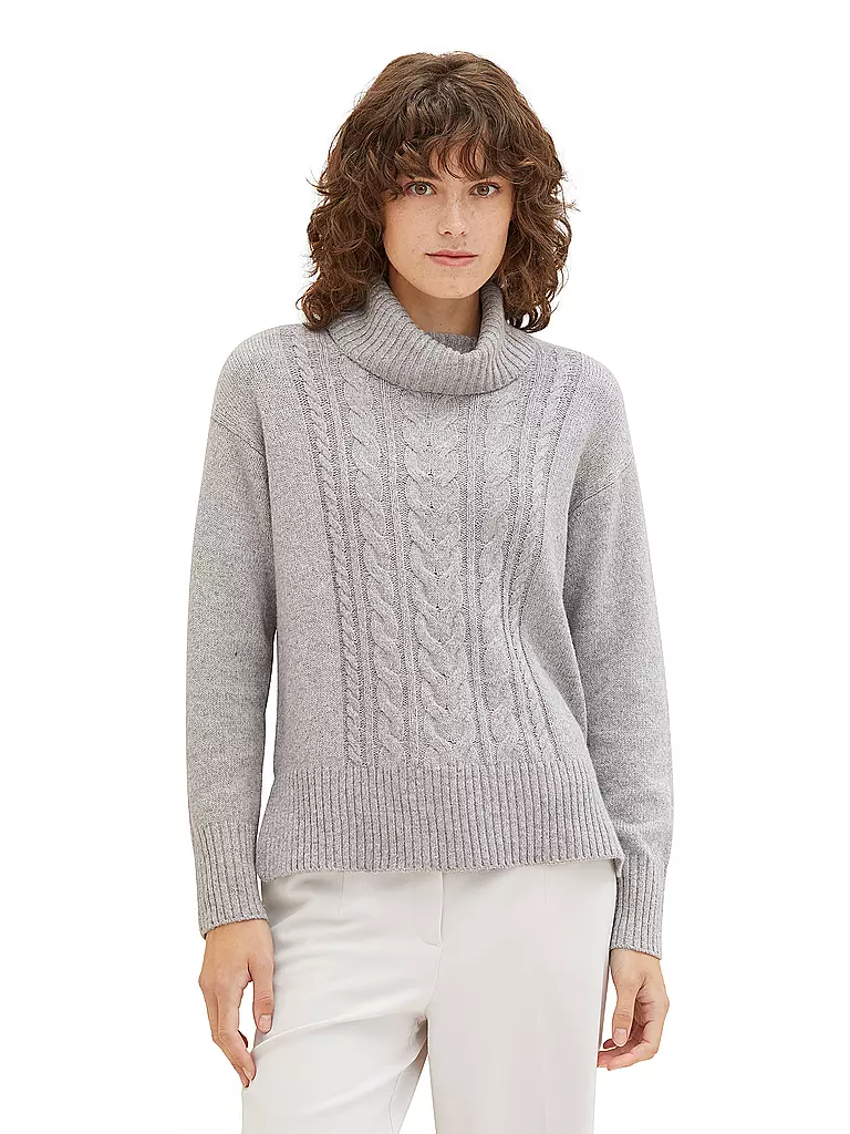 TOM TAILOR Rollkragenpullover grau