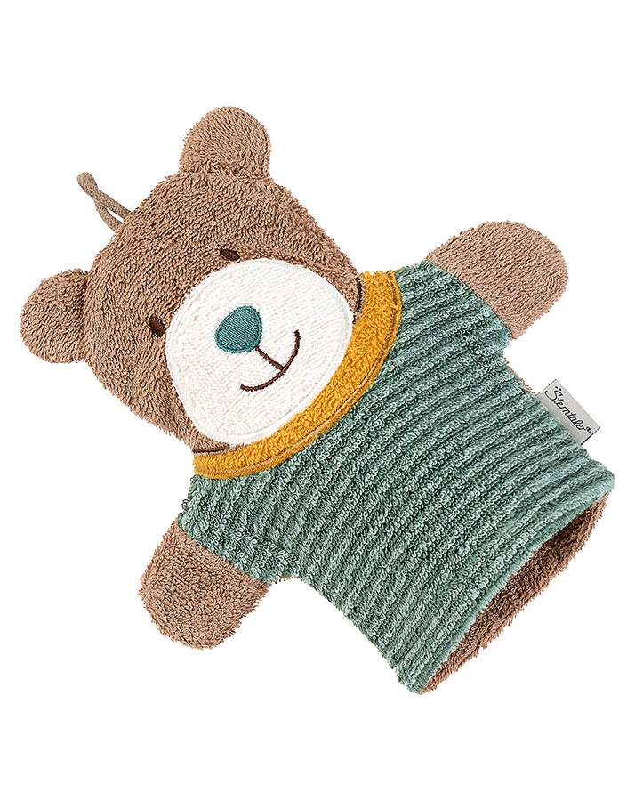 Spiel-Waschhandschuh BÄR BEN in braun/grün