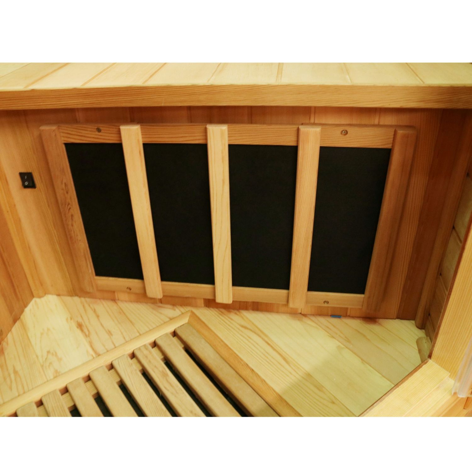 Dewello® Infrarotkabine Infrarotsauna LAKEFIELD PRO Hemlock-Zeder 120cm x 120cm inkl. Vollspektrumstrahler, Bodenstrahler
