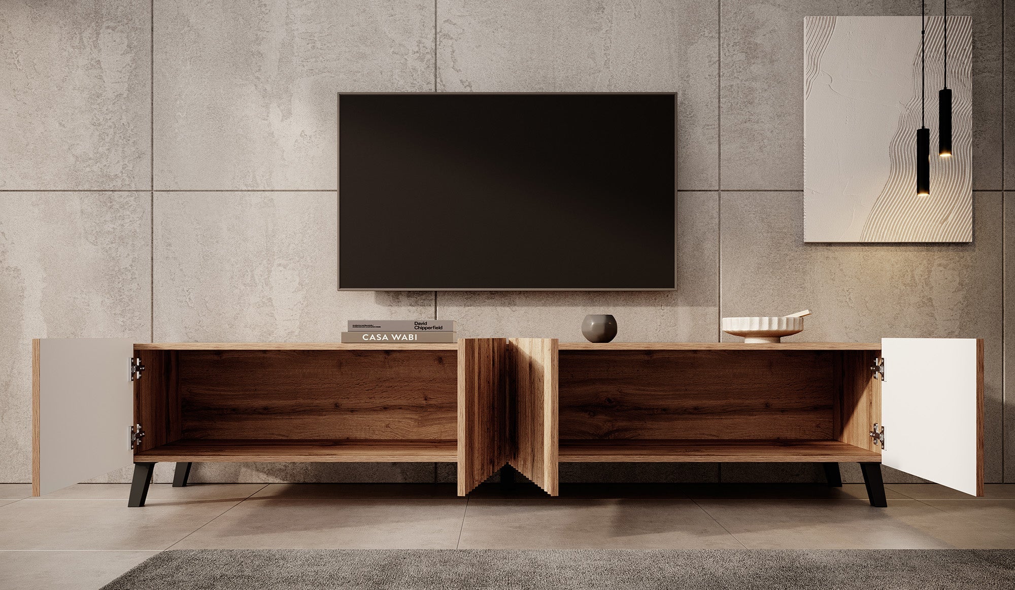 Meubella - TV-Meubel Pepinos 2 - Eiken - 200 cm