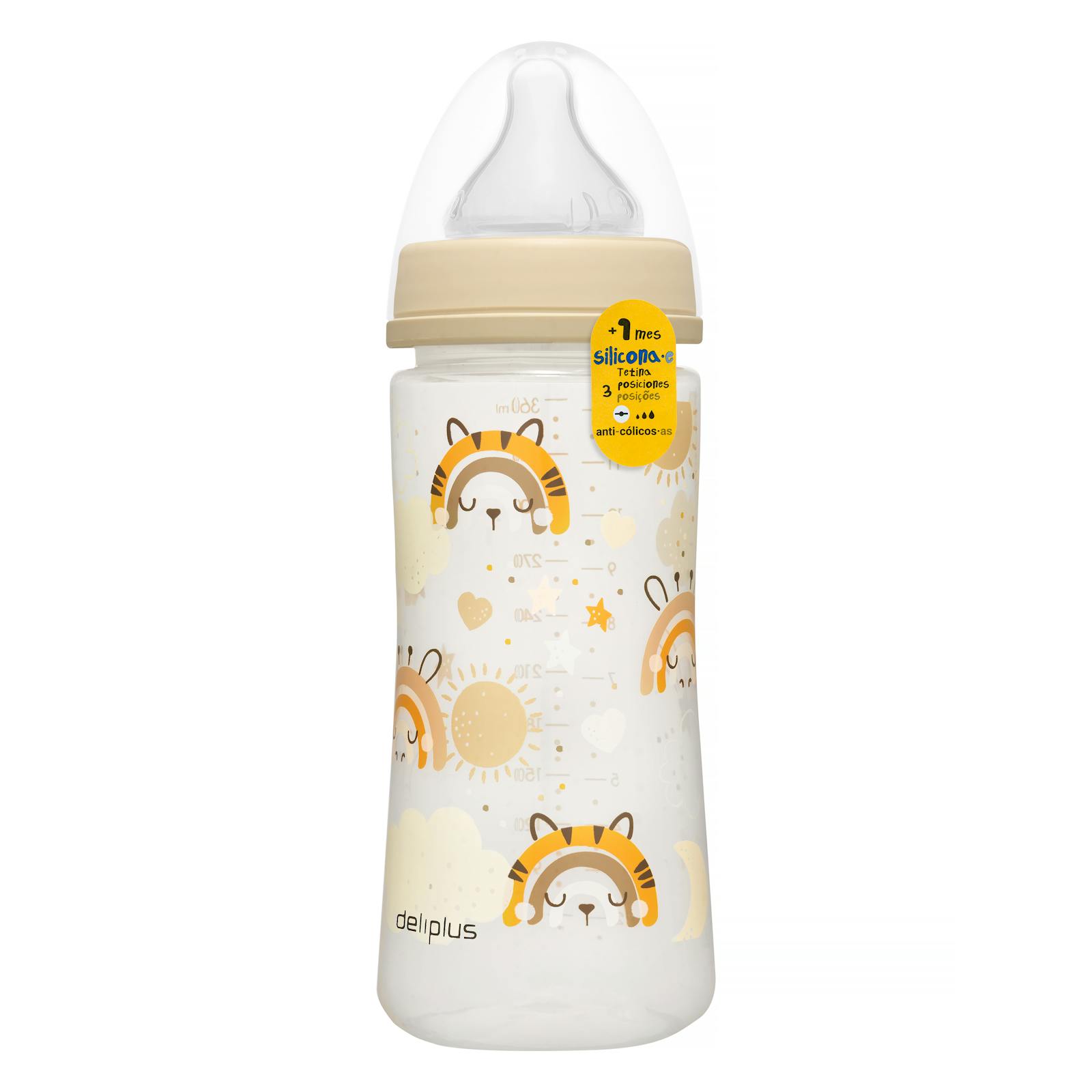 Biberon tétine silicone Deliplus 360 ml avec trois positions +1 mois