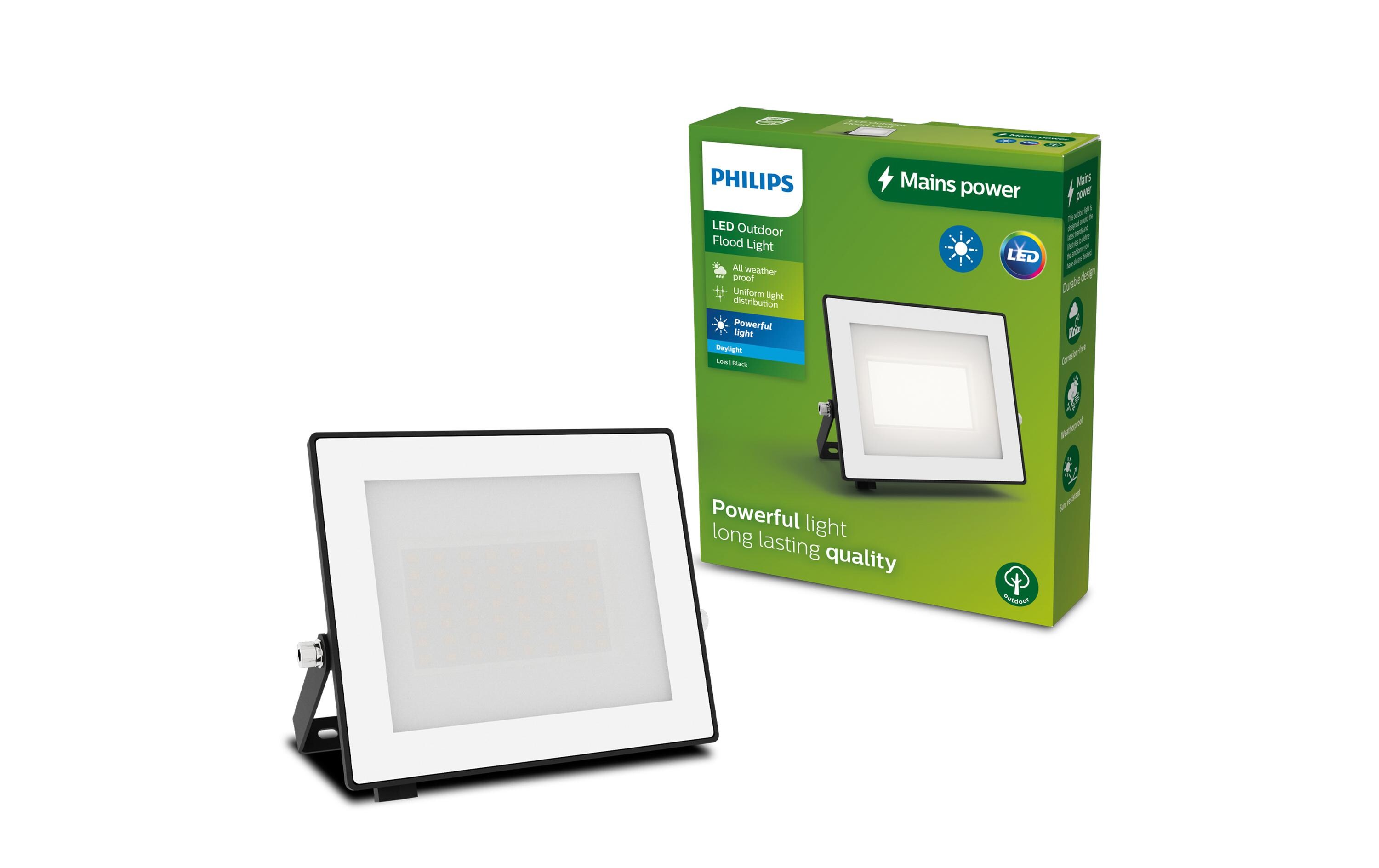 Lois Flutlicht 30W 5000K IP65 schwarz 30 WPhilips 8720169365124 Aussenbeleuchtung Wandbeleuchtung für den Aussenbereich Nicht austauschbare(s) Leuchtmittel LED F