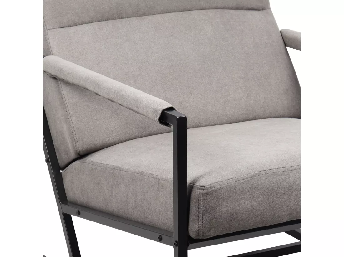 Chaise longue SVITA CHRIS Chaise de cocktail Chaise rembourrée avec accoudoirs Gris