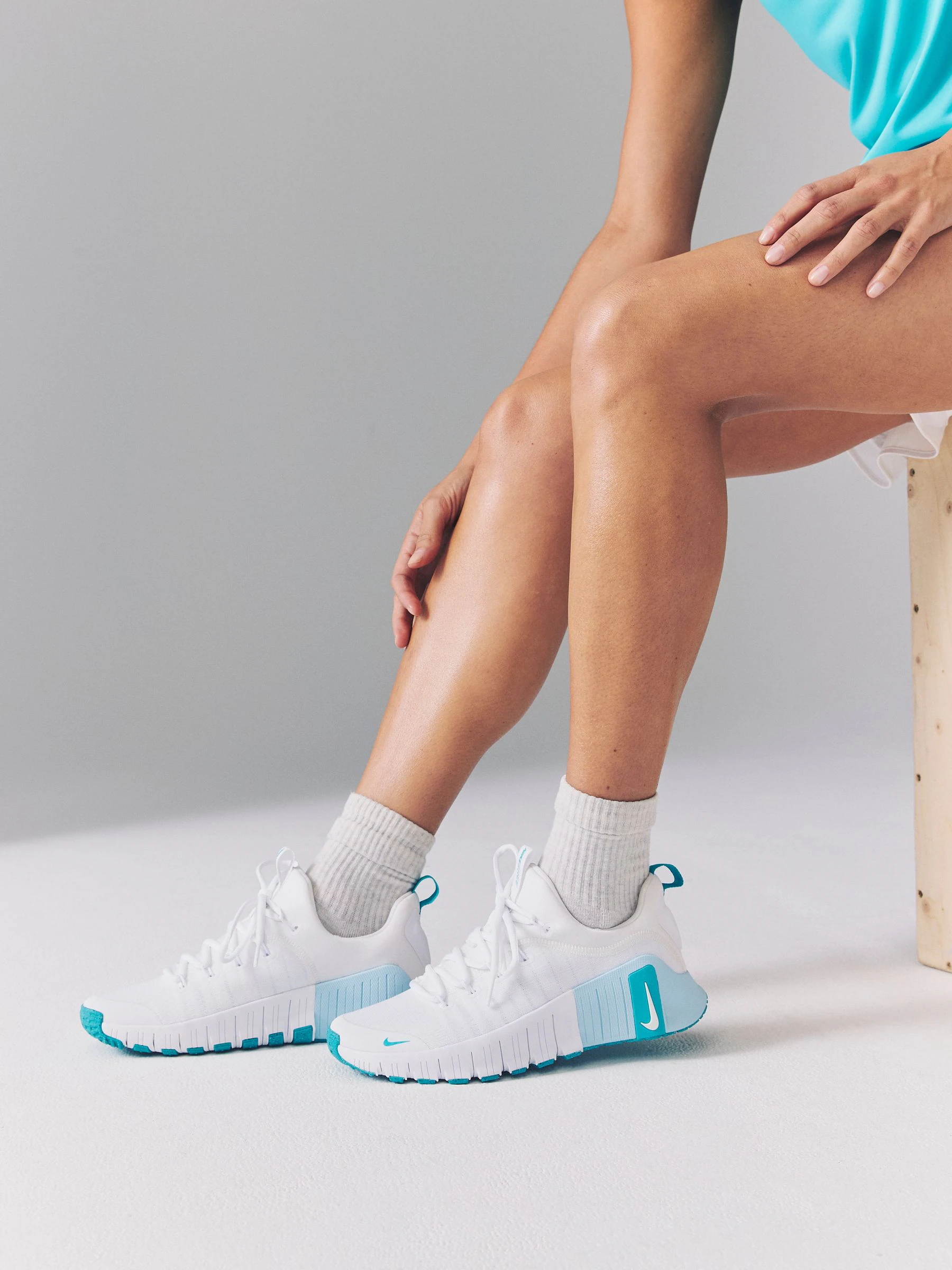 Wit blauwgroen - Nike Free Metcon 6 trainingsschoenen