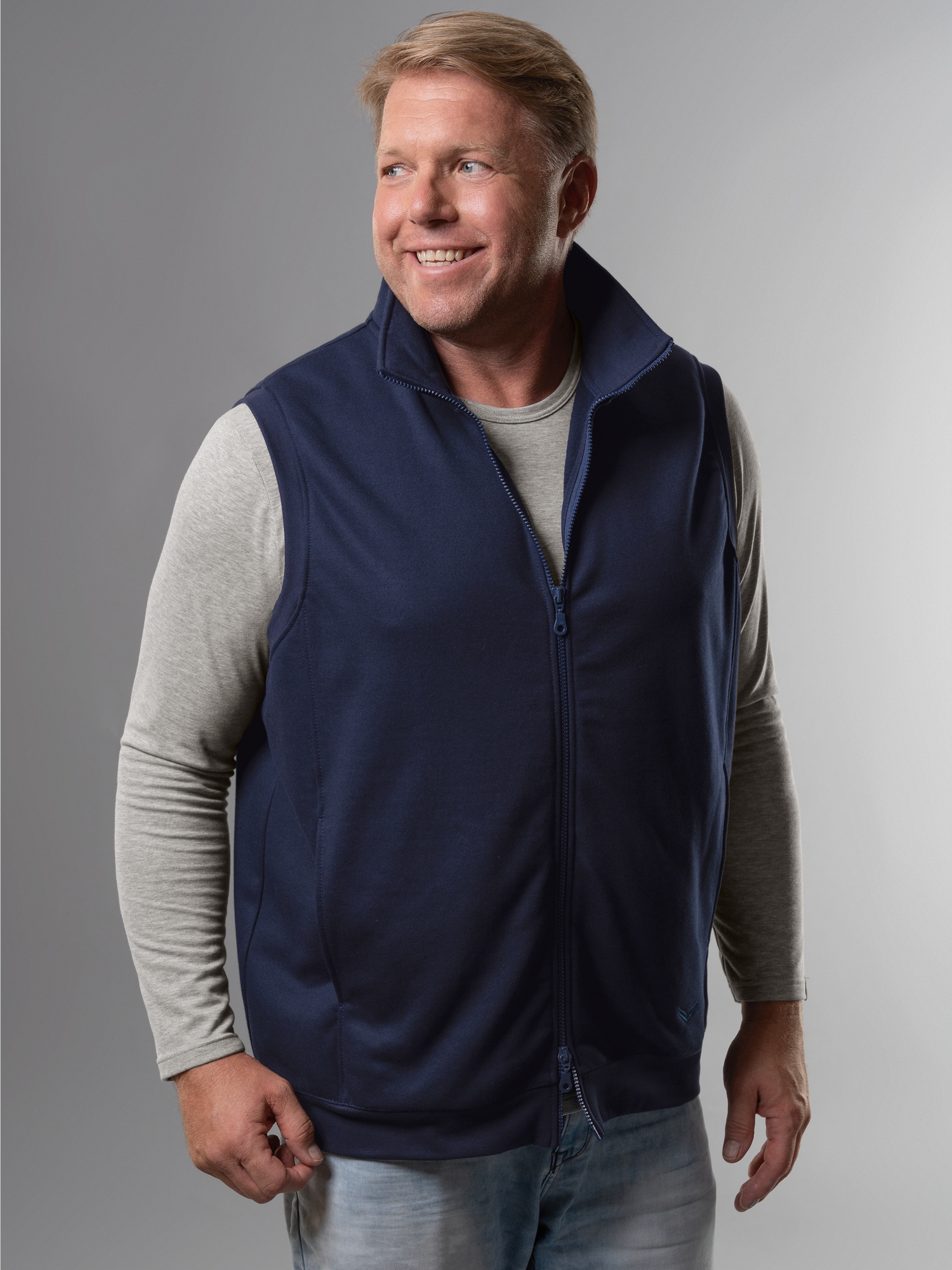 Weste aus bequemem Sweat-Material Navy