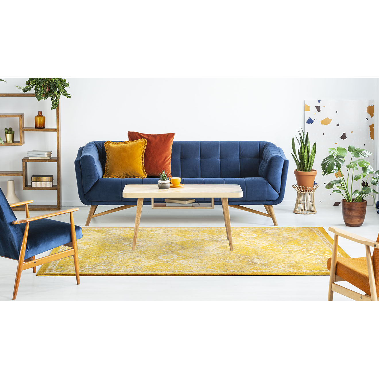Nazar Rugs Tapis Anatolia 768 jaune - 160x230 cm
