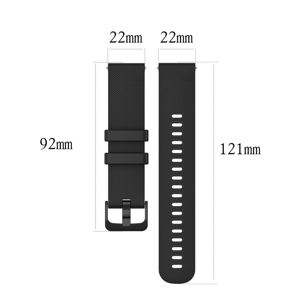 Garmin Sport Silikon Armband One Color mit 22mm Stegbreite (Gelenkumfang: 155-235mm) - Schwarz