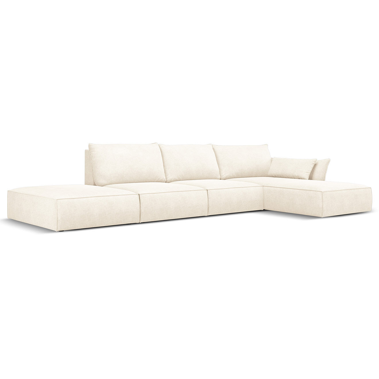 Mazzini Sofas Canapé D'Angle Droit Vanda 5 Places 1 beige clair - 386x166x85 cm