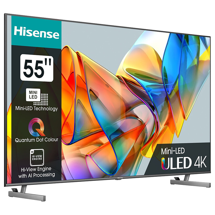 Hisense 55U6KQ + HS2100 - TV 4K UHD HDR - 139 cm - Barre de son 2.1
