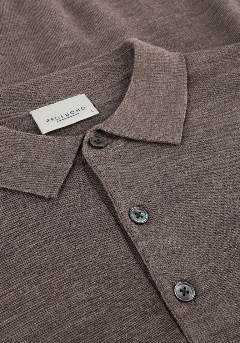 bruine profuomo polo polo ls merino